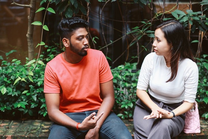 Woman and Man Discussing Relationship